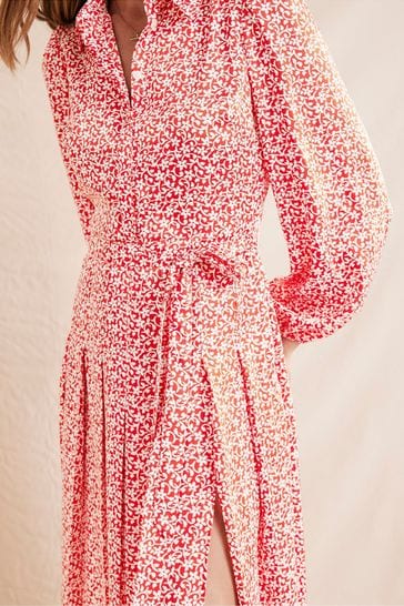 Poppy lips midi shirt dress top