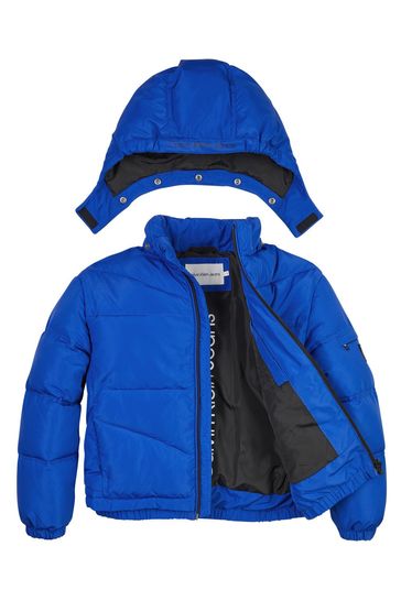 Buy Calvin Klein Boys Blue Monogram Logo Puffer Jacket from Next USA
