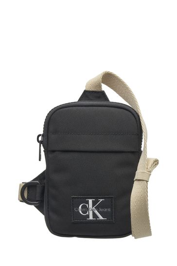 Calvin Klein Boys Black Monogram Cross-Body Bag