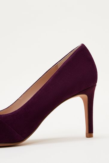 Purple suede court shoes top