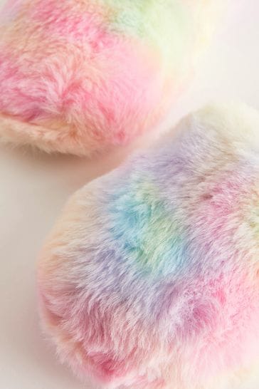 Tie dye fur slides outlet