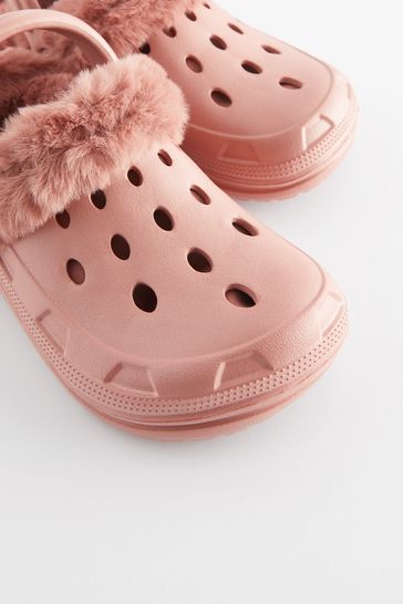 Fur lined crocs pink store