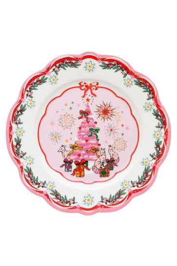 Cath Kidston Cream Christmas Scallop Side Plate
