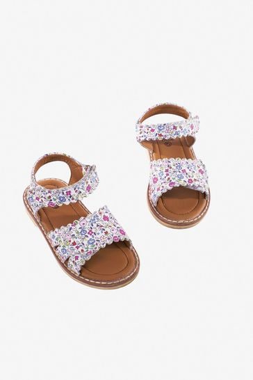 JoJo Maman Bébé Pink Pretty Leather Sandals