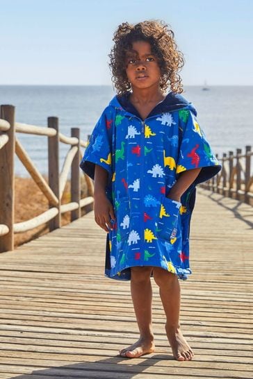 JoJo Maman Bébé Blue Kids' Dinosaur Cosy Change Robe