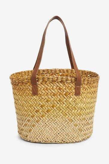 Buy Natural Ochre Yellow Ombre Weave Basket Bag from Next Luxembourg