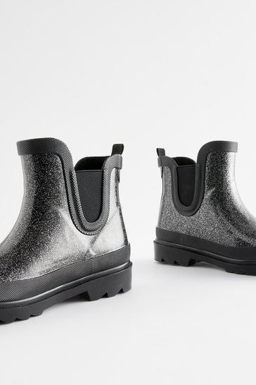 Buy Black Glitter Chelsea Wellies from Next USA