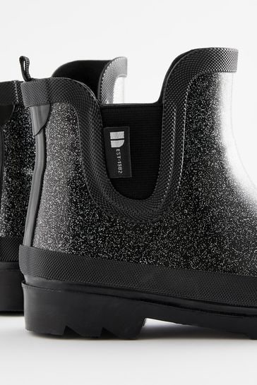 Womens black glitter wellies online