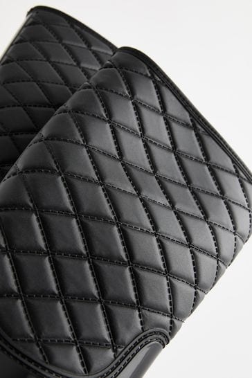 Black quilted wellies sale