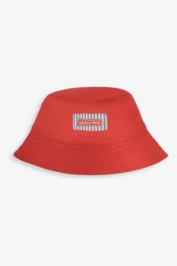JoJo Maman Bébé Red Twill Bucket Sun Hat
