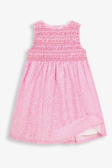 JoJo Maman B b Pink Bud Floral Smocked Dress