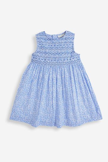 Buy JoJo Maman B b Blue Floral Smocked Dress from Next Luxembourg