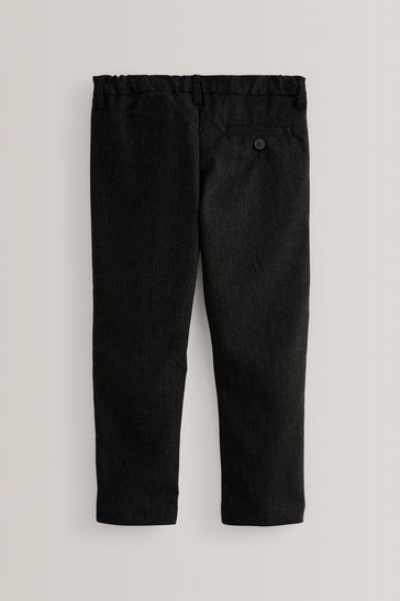 Buy Black Pull On Waist School Formal Stretch Skinny Trousers 3