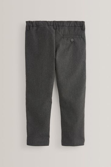 Buy Grey Pull On Waist School Formal Stretch Skinny Trousers 3