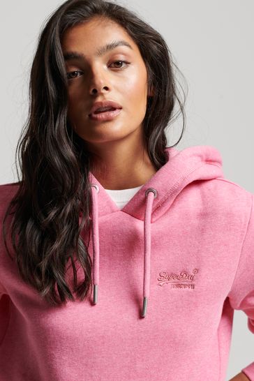 Buy Superdry Pink Vintage Logo Embroidered Hoodie from Next Luxembourg