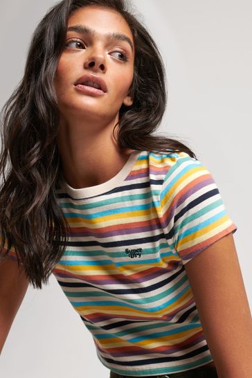 Buy Superdry Pigment Yellow Stripe Vintage Stripe T Shirt from