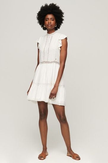 Buy Superdry White Studios Lace Mix Dress from Next Poland