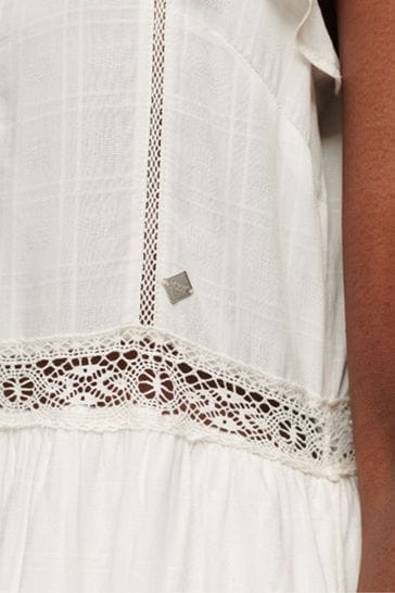 Buy Superdry White Studios Lace Mix Dress from Next Luxembourg