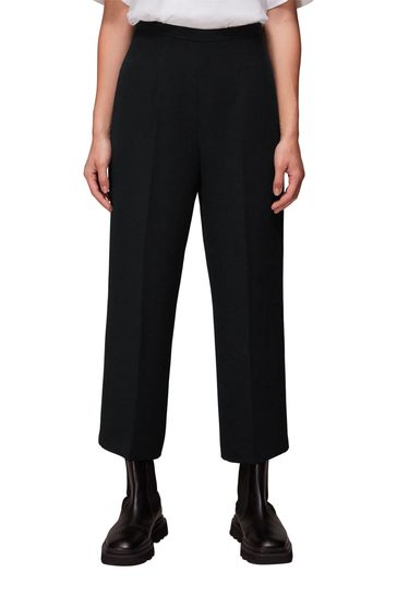 Black wide sales leg cropped trousers