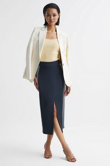 High waist pencil skirt midi discount