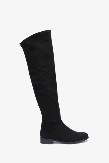 Long black hot sale velvet boots