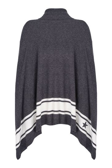 mint velvet poncho jumper dark grey