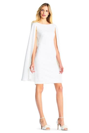 Buy Adrianna Papell White Structured Cape Sheath Dress from Next