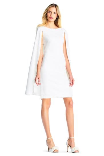 Buy Adrianna Papell White Structured Cape Sheath Dress from Next Australia