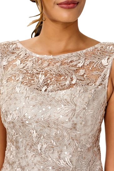 Buy Adrianna Papell Grey Sequin Lace Gown from Next Luxembourg