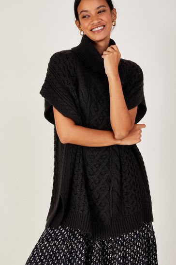 Monsoon Black Tabard Poncho