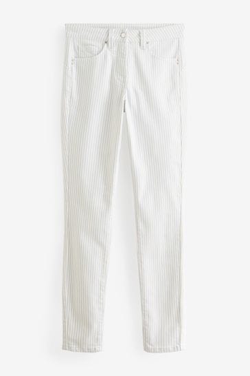 Black and white sales striped skinny pants