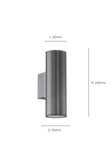 Eglo Grey Riga 2Light LED UpDown Exterior Wall Light