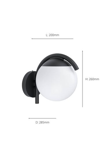 Eglo Black Prata Vecchia Black and White Exterior Wall Light