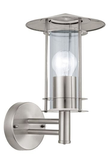 Eglo Silver Lisio StainlessSteelClear Exterior Wall Light