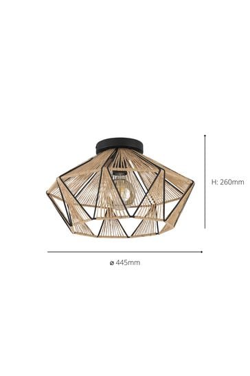 Eglo Black/Natural Adwickle Ceiling Light