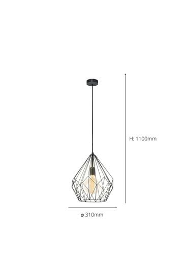 Eglo Black Carlton Wired Ceiling Light Pendant