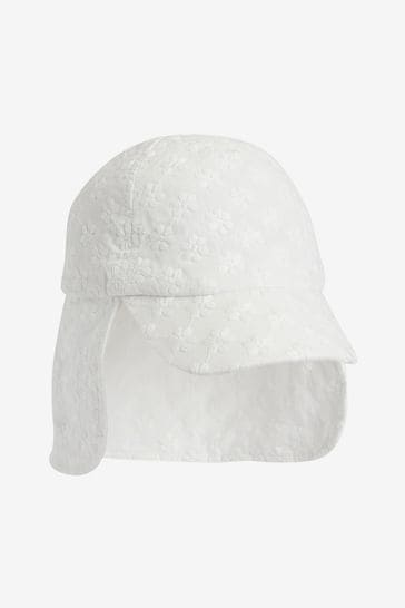White Broderie Legionnaire Hat (3mths-10yrs)