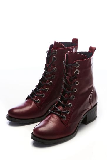 Moda in pelle burgundy boots outlet