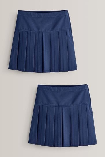 Pack de 2 faldas plisadas de cintura recta azul regio (3-16 años)