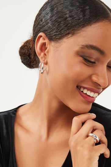 Crossover outlet hoop earrings