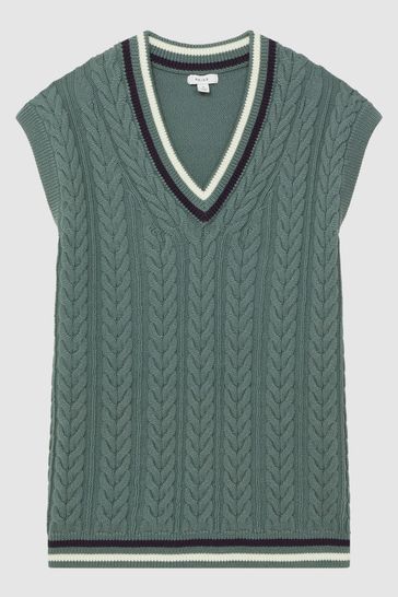 Green on sale knitted vest