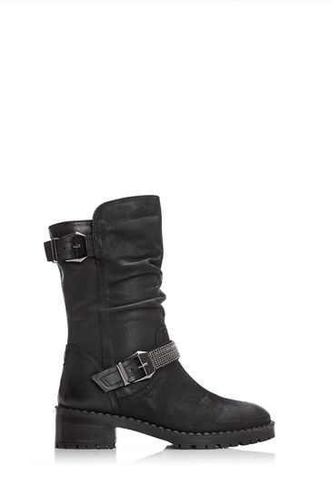 Mid calf ruched boots sale