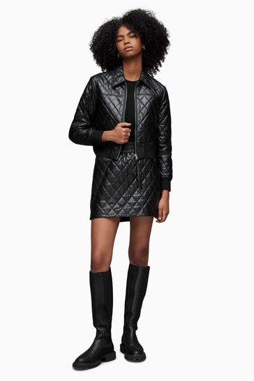 Buy AllSaints Grey Quinn Metallic Bomber Jacket from Next Luxembourg