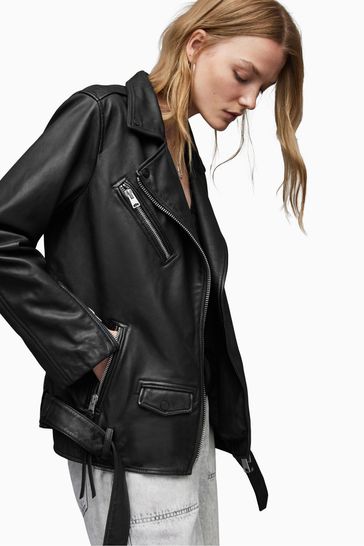 Allsaints billie on sale leather biker jacket