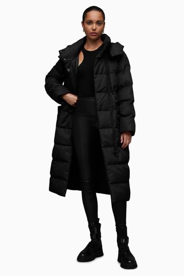 AllSaints Black Allana Puffer Coat