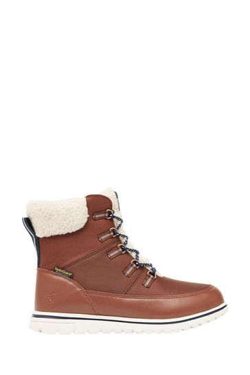 Joules Lowley Brown Lace-Up Winter Boots