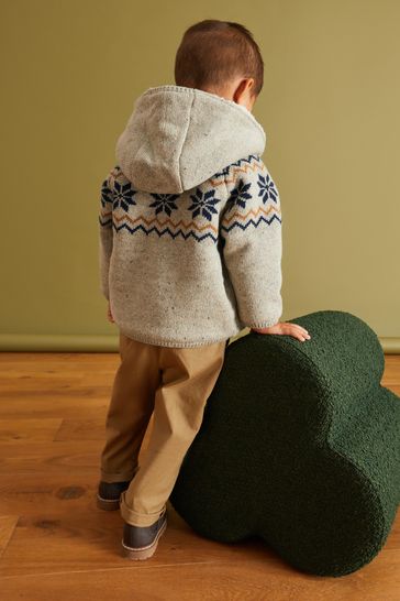 Buy Natural Borg Lined Hooded Cardigan 3mths 7yrs from Next Germany