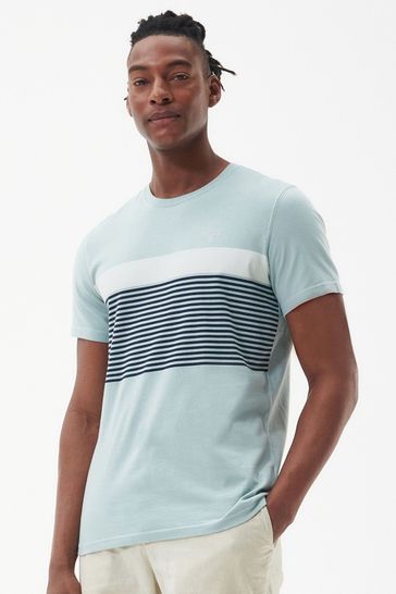 Barbour® Teal Blue Braeside Chest Stripe T-Shirt