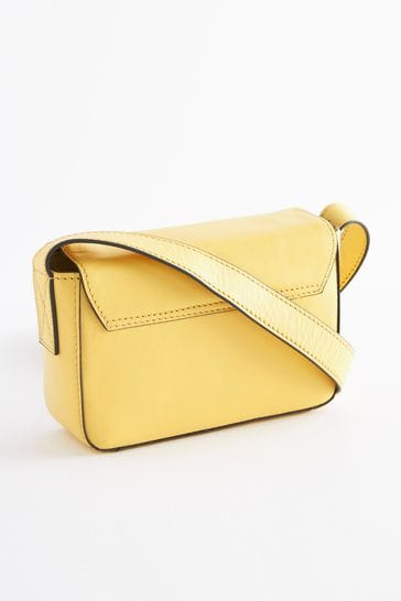 Buy Yellow Small Leather Lock Cross Body Bag from Next Luxembourg