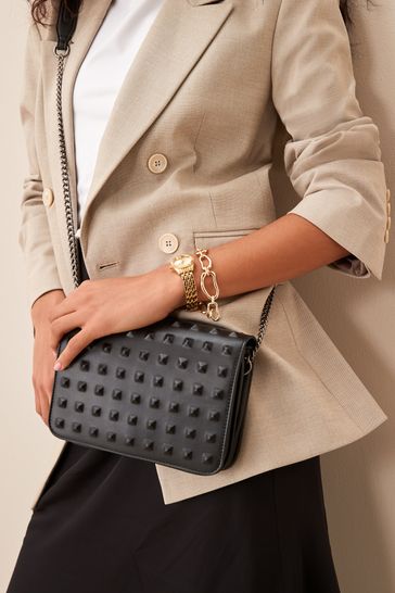 Black stud cross body bag new arrivals